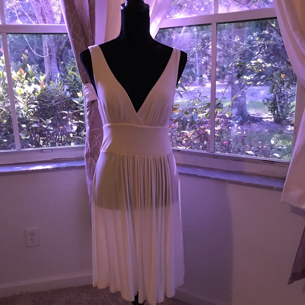 Summer white knit dress